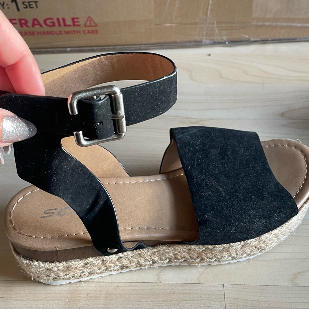 Soda Black Espadrille Sandals